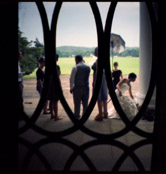 Through the Window Photography Session With The Bridal Party